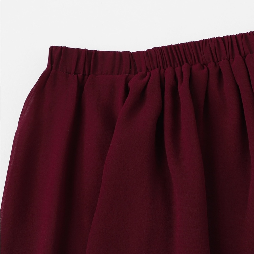 Off Shoulder Long Sleeve Chiffon Cropped Top - Picture 6 of 8